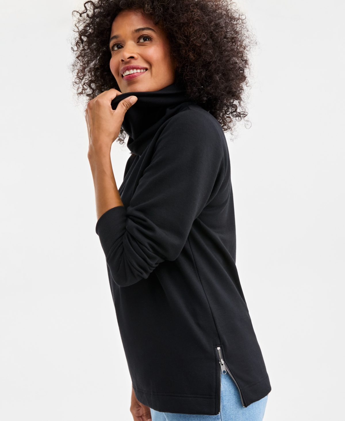 Style & Co Women's Luxsoft Fleece Cowl-Neck Sweatshirt, Macy's Exclusive