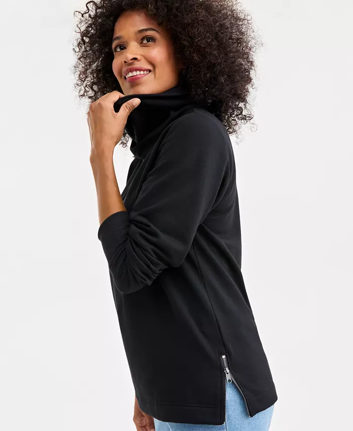 Women's Luxsoft Fleece Cowl-Neck Sweatshirt - thumbnail 3