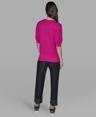 Women's V-Neck Button Detail Sweater