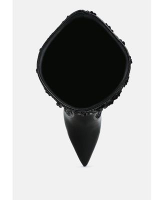 Womens Sitarah Sequin Embellished Stiletto Long Boots