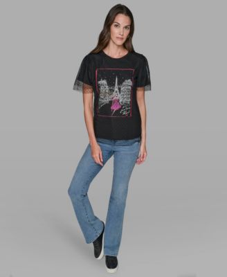 Women's Crewneck Lace Layer T-Shirt