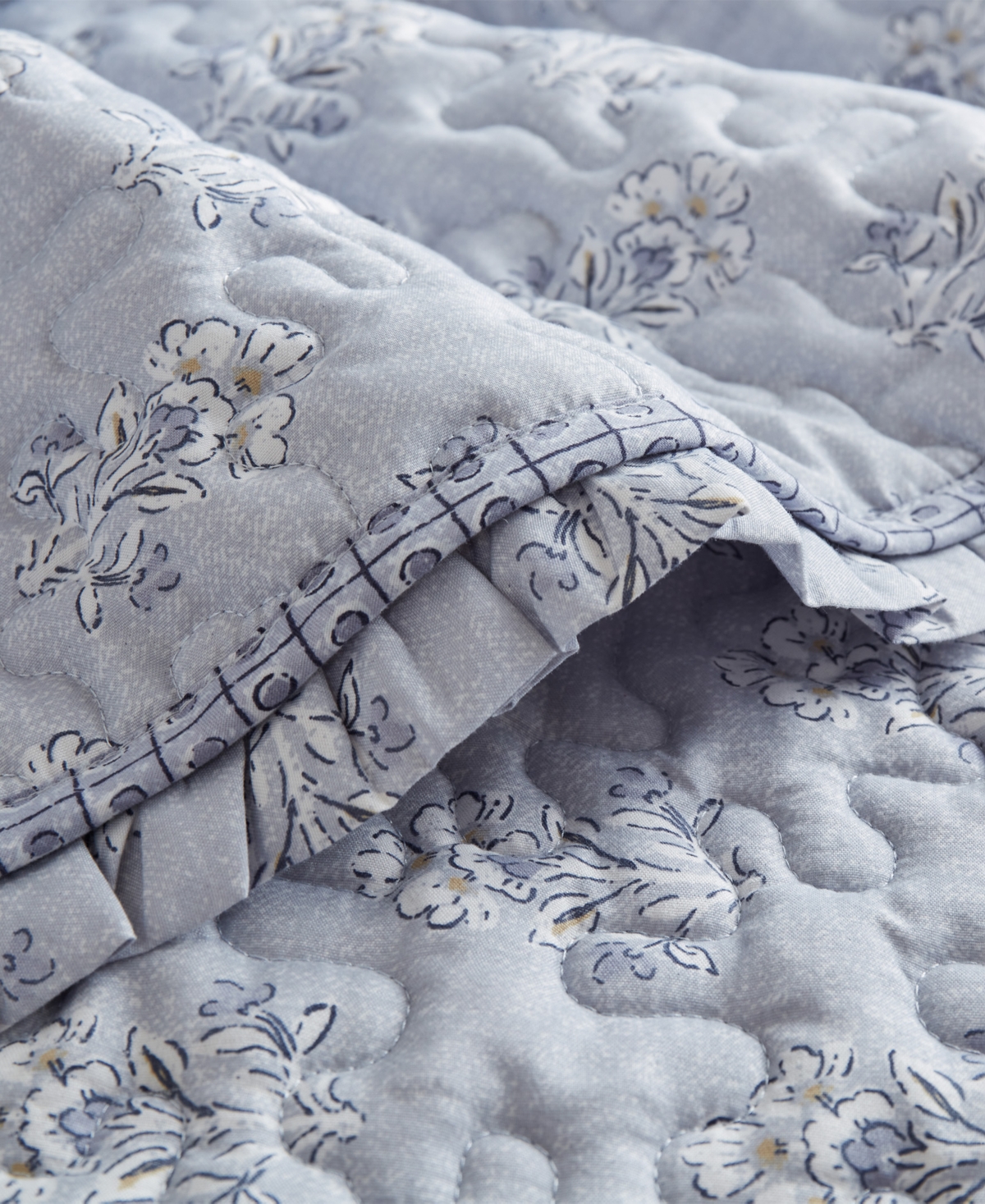 Madison Park Linwood Ruffle Printed 3-pc. Quilt Set, Queen In Blue