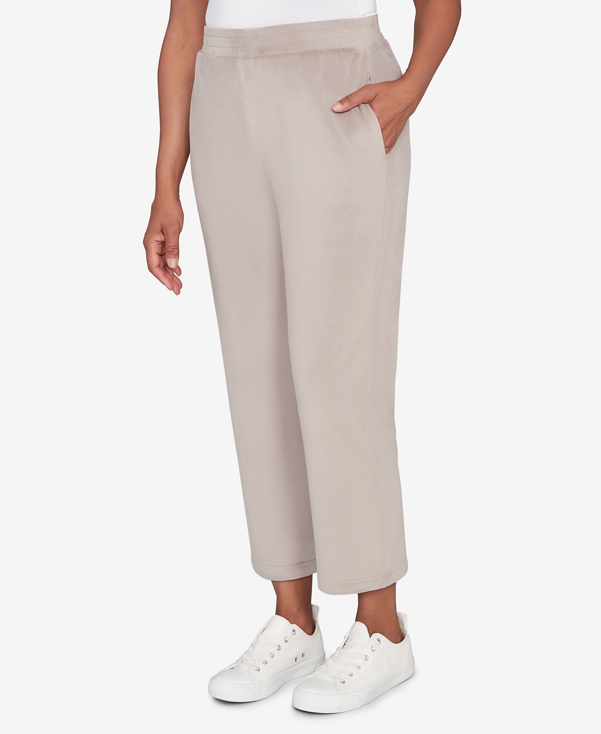 Alfred Dunner Calm Luxe Double Knit Average Length Pant In Neutral