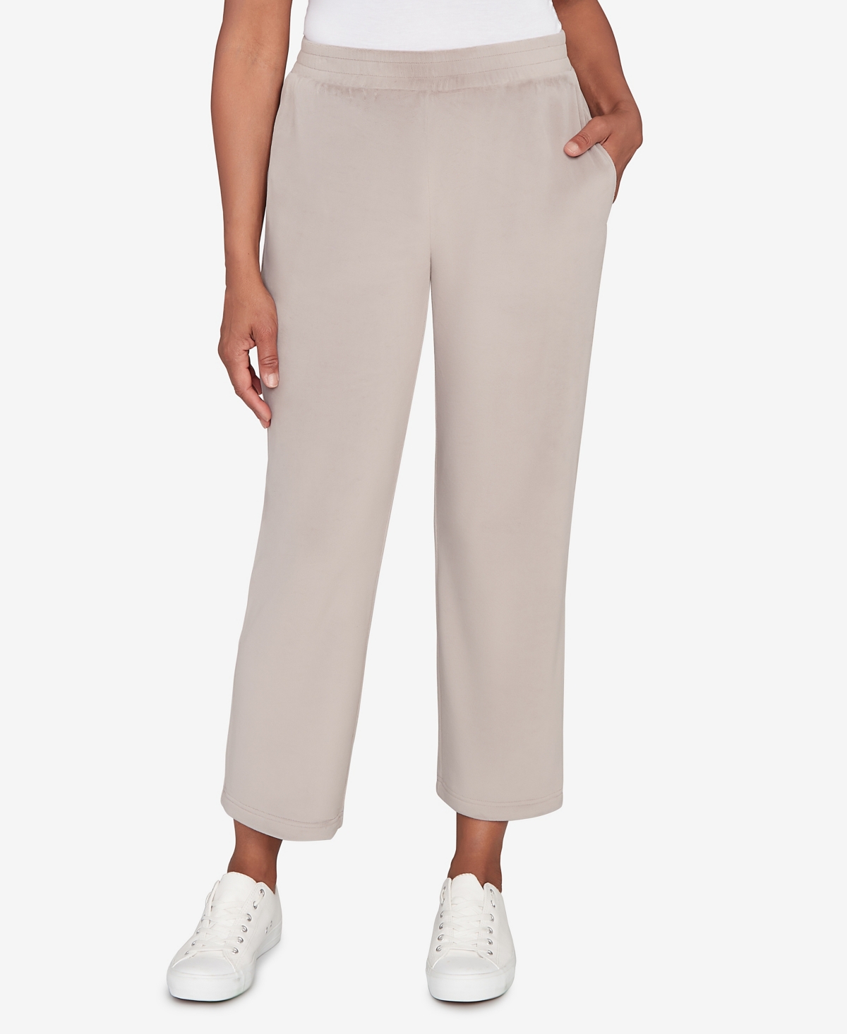 Alfred Dunner Calm Luxe Double Knit Average Length Pant In Neutral