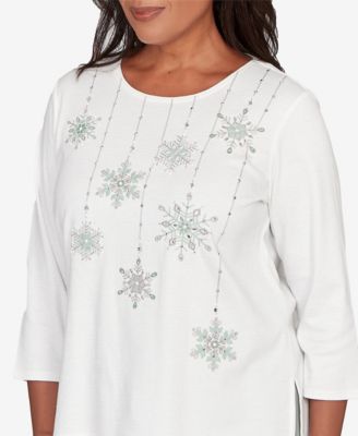 Stockbridge Snowflake Mother of Pearl Studded Shimmer Top