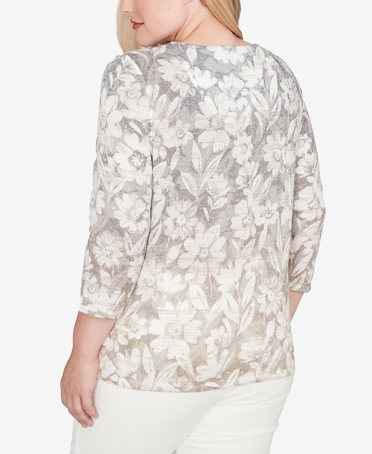 Alfred Dunner Vienna Ombre Floral Knit Top