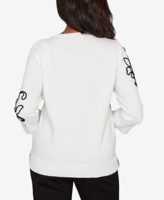 Barcelona Floral Soutache Lightweight Sweater