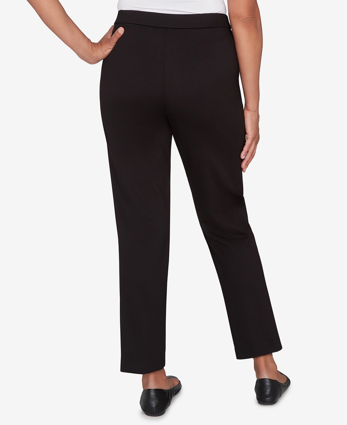 Alfred Dunner Barcelona Stretch Ponte Knit Average Length Pant In Black