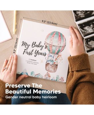 Craft Baby Memory Book, First 5 Years Baby Books, 90 Pages Keepsake Milestone Journal for Baby Girls, Boys