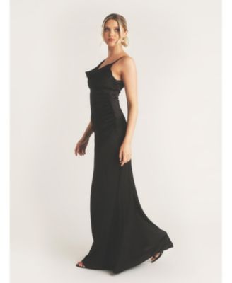 Cowl Front Asymmetric Bridesmaid Dress