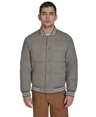 Men's Wool Blend Quilted Puffer Jacket