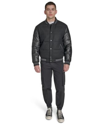 Men's Wool Blend Quilted Puffer Jacket