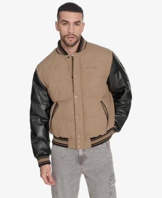 Men's Wool Blend Quilted Puffer Jacket