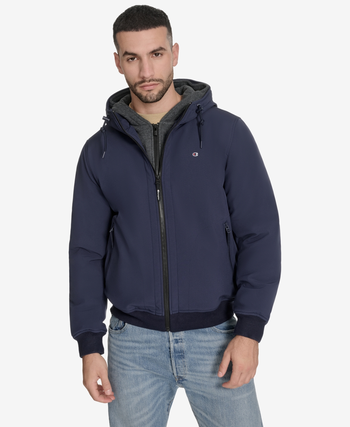 Champion Men's Sport Shell Hooded Zipper Jacket In Blue