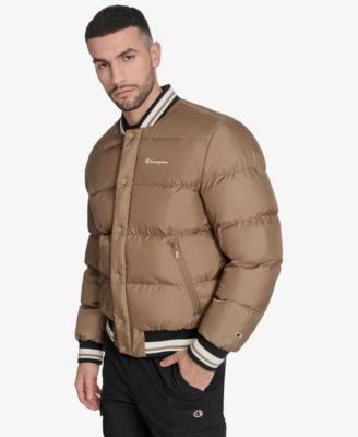 Men's Quilted Varsity Puffer Jacket