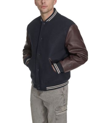 Men's Mixed Media Varsity Jacket