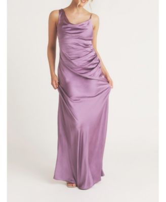 Cowl Front Asymmetric Bridesmaid Dress