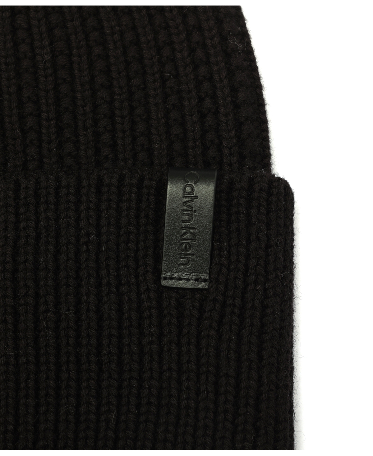 Calvin Klein Men's Links Ribbed Cuff Hat In Black