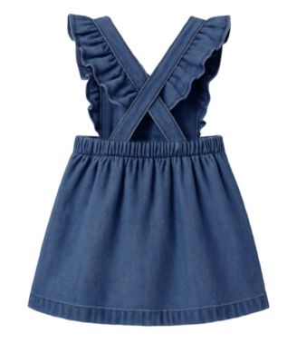 Baby Girls' Minnie Mouse Denim Jumper, Bodysuit and Tights, 3-Piece Set