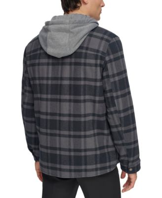Men's Faux Sherpa Lined Flannel Shirt Jacket