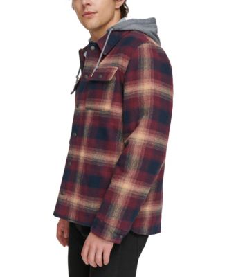 Men's Faux Sherpa Lined Flannel Shirt Jacket