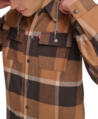 Men's Faux Sherpa Lined Flannel Shirt Jacket