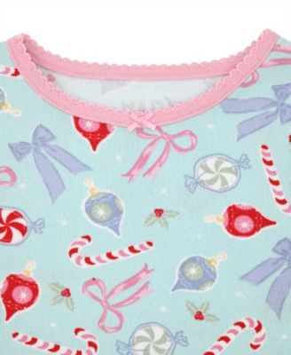 Girls 12M-5T 3-Piece Snug Fit Holiday Pajama and Sock Set