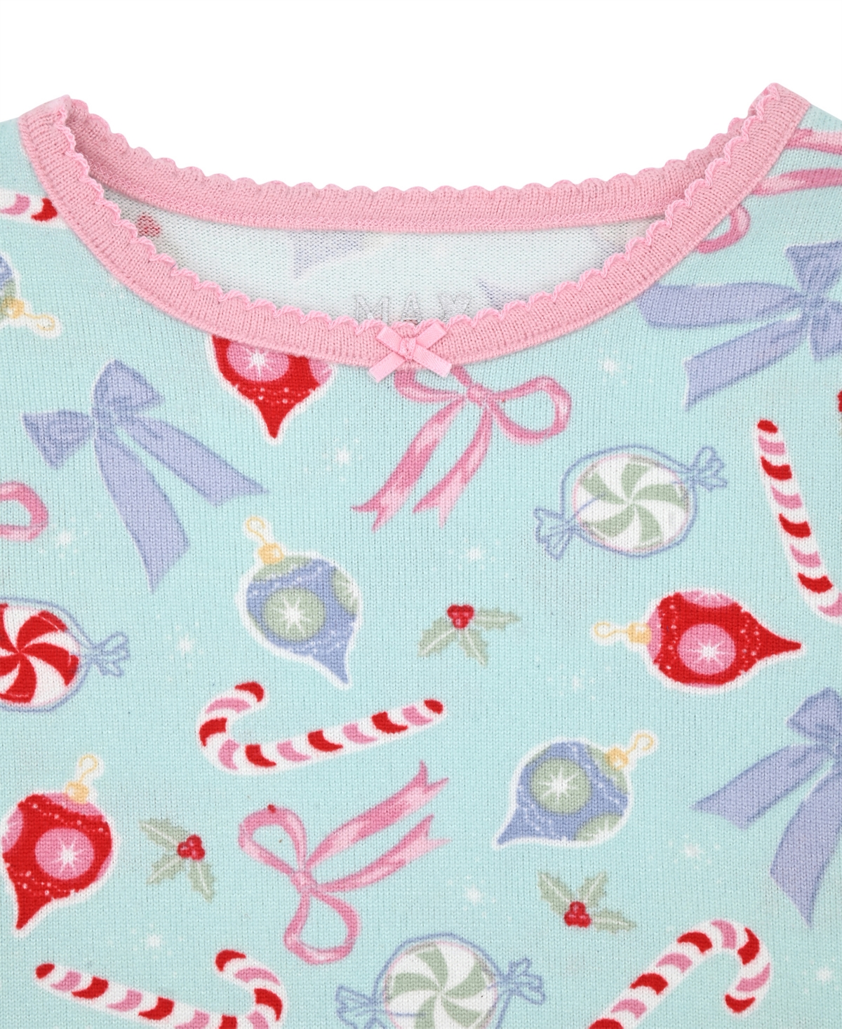 Max & Olivia 12m-5t Girls 3-piece Snug Fit Holiday Long Sleeve T-shirt, Pants And Socks Pajama Set In Blue
