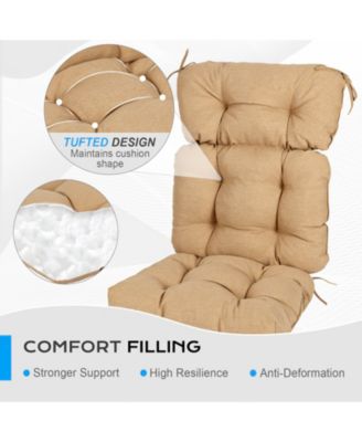 Outdoor 45"x 22" x5" Tufted High Back Cushions Patio Replacement Chair Cushion with Ties, Water and Fade Resistant for All Weather, Set of 2