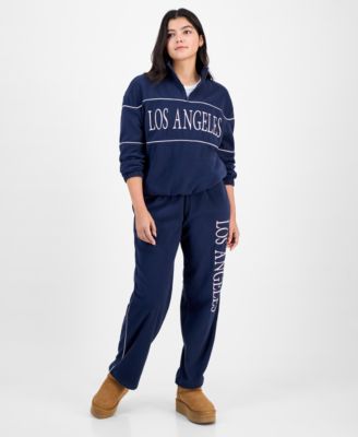 Juniors' Los Angeles Quarter-Zip Fleece Top
