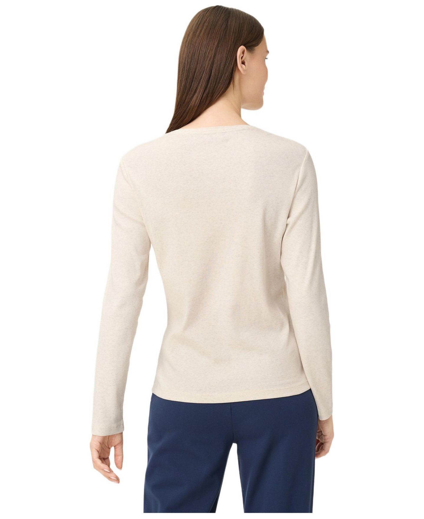 Женская футболка Olsen Solid Cotton, цвет: Миндальный бежевый — фото 2