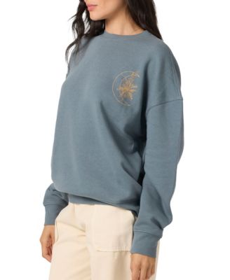 Juniors' Moon Flower Crewneck Sweashirt