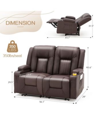 Loveseat Recliner with Cup Holders&Side Pockets