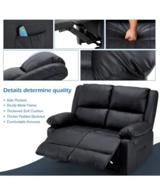 Loveseat Recliner with Heat&Massage Function, RV Couch Wall-Hugger Reclining Sofa