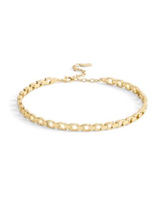 Gold Beveled Signature C Link Choker Necklace
