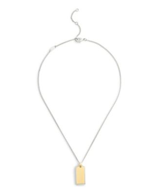 Two-Tone Signature Hangtag Pendant Necklace