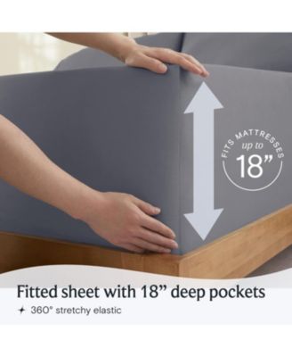 3-PC Silky Soft Cooling Deep Pocket Sheet Set, TwinXL