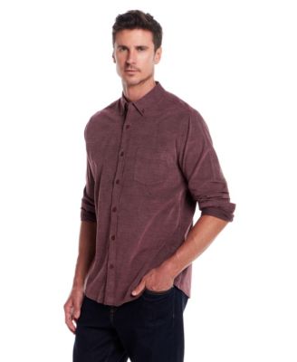 Men's Solid Corduroy Button Front Shirt