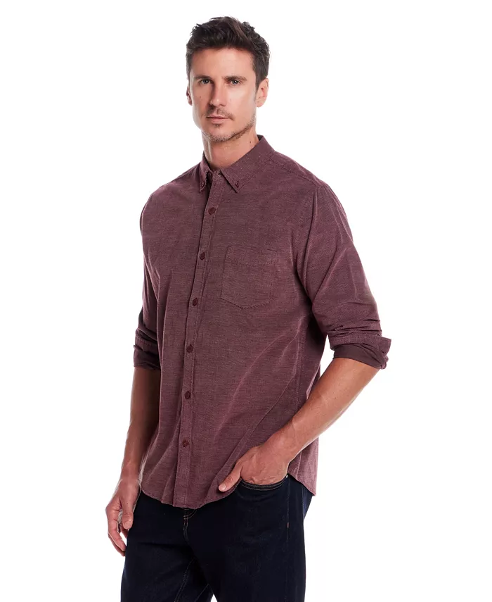 Men's Solid Corduroy Button Front Shirt - thumbnail 2