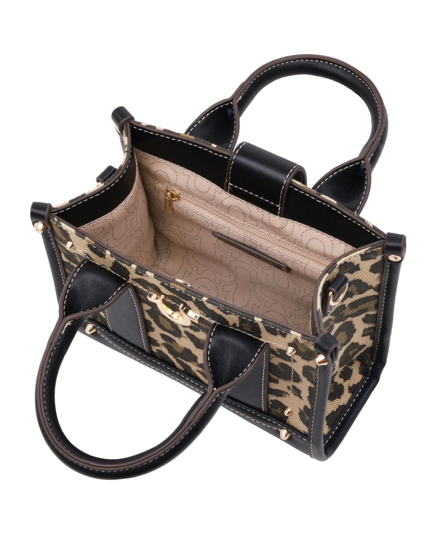 Женская сумка True Religion Leopard/PU Mini Tote, цвет: Леопардовый / Чёрный — фото 6