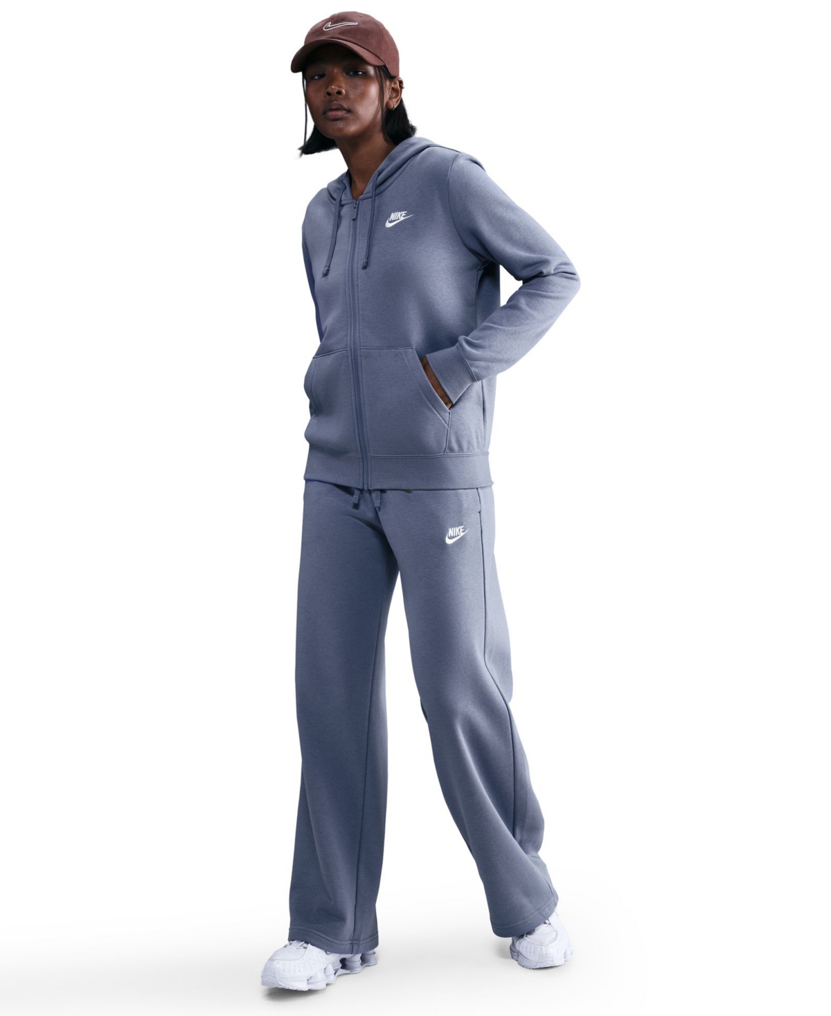 Nike Women's Sportswear Club Fleece Full-zip Hoodie In Gray