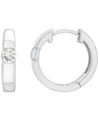 Diamond Hoop Earrings (1/4 ct. t. w.) in Sterling Silver