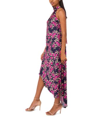 Women's Draped Satin Tie Back Halter Midi Dress