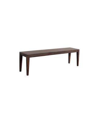 Fall River Solid Sheesham Wood Dining Bench, Gray