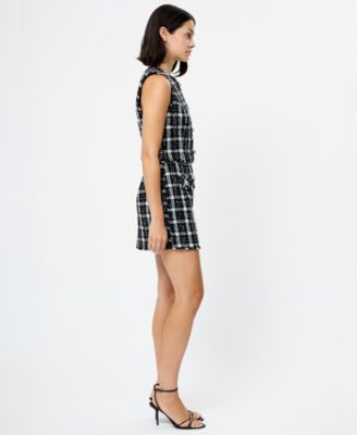 Women's Windowpane Tweed Mini Skirt