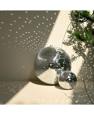 24" Large Disco Ball Mirror Big Hanging Glass Decor for 70s 80s Party Events Wedding DJ Dance Club Stage Lighting Silver