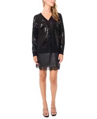 Women's Sequined V-Neck Cardigan Sweater