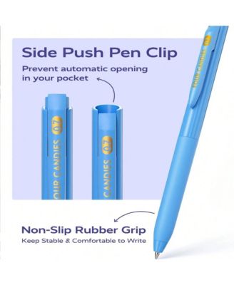 Four Candies Quick Dry Ink Colored Pens Set, 24 Colors Retractable Gel Pens, Colored Gel Pens for Office, School & Home Back To School