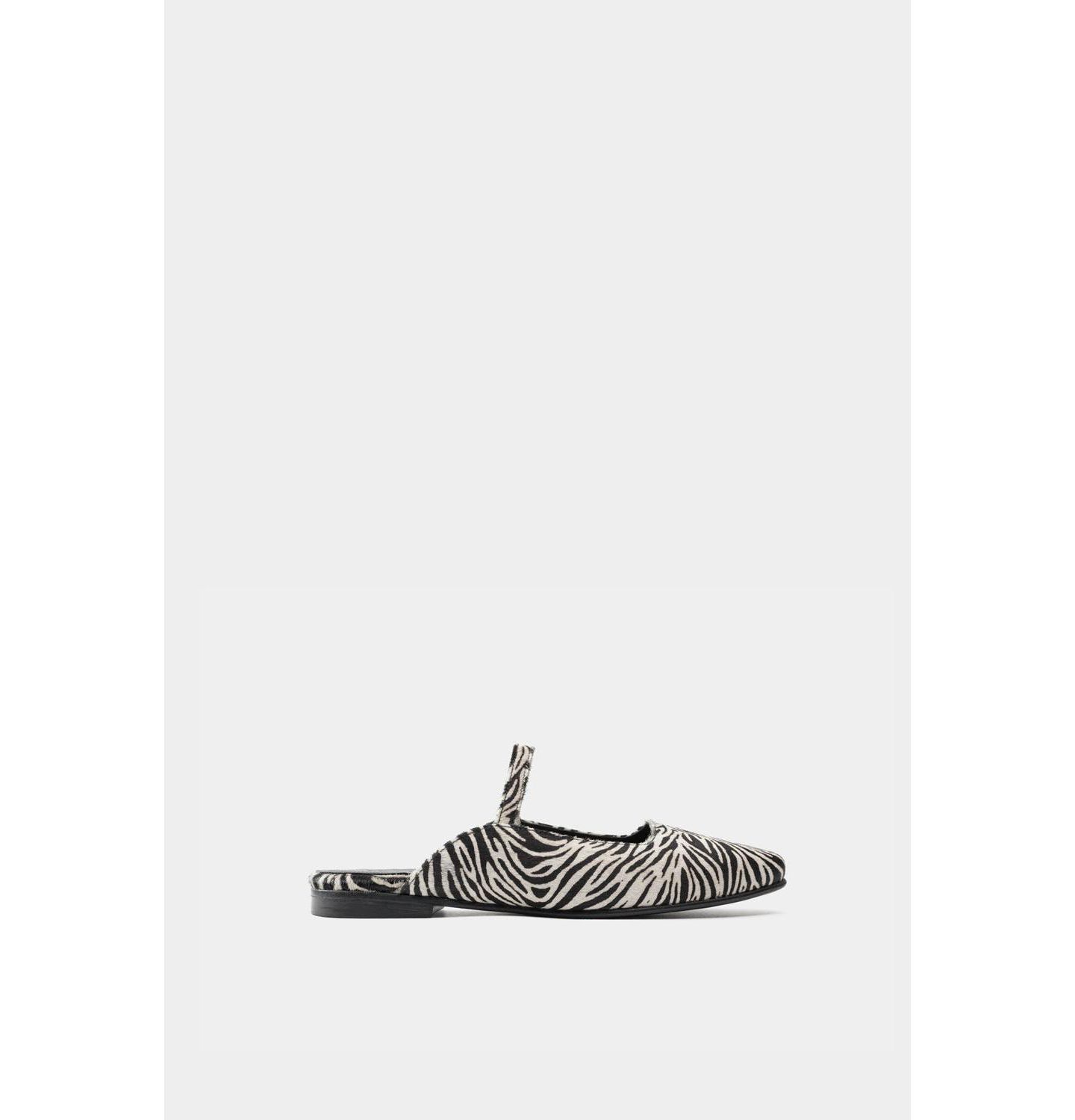 Женские балетки Dante Leather Ballerinas Mara Zebra, цвет: Зебра — фото 7