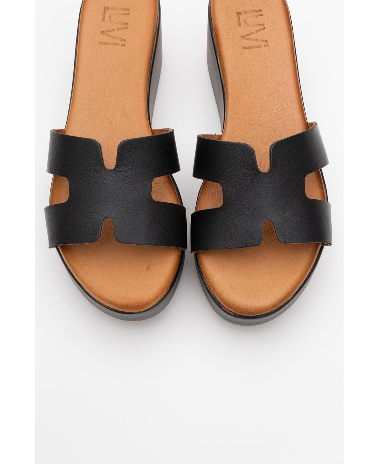 Женские сандалии Forever & Always Shoes Lia Leather Platform Sandal (Women), цвет: Чёрный кожаный — фото 3